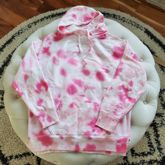 PINK Victoria's Secret Tops - NEW PINK Victoria's Secret Legging Hoodie Pullover Tunic Sweatshirt Tie Dye XS